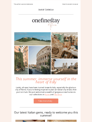 onefinestay - Now is the time to visit Italy!
