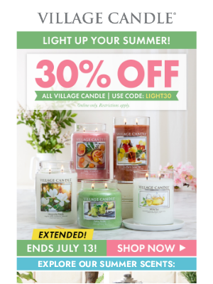 Stonewall Kitchen - Hurry: 30% OFF Village Candle Ends Soon