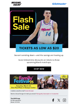 Miami Heat - 🔥FLASH SALE🔥 Tickets as low as $20