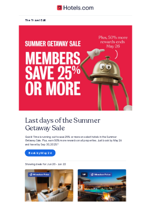 Hotels - Sale ends May 26: Last chance to save 25% or more