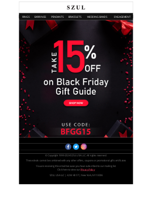 Szul - Take 15% Off on Black Friday Gift Guide - 24 Hours Only!