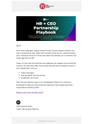 The Predictive Index - HR & CEO Partnership Playbook