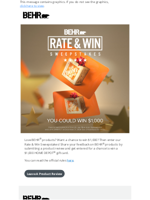 Behr Process - BEHR® Rate & Win Sweepstakes 2024