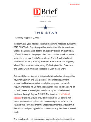D Magazine - DBrief: We should talk about the potential World Cup roadblocks. ⚽🏆🔍