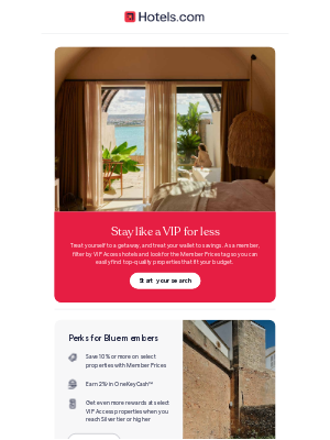 Hotels - Make it a trip to remember with VIP Access