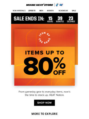 LAST CHANCE: HEAT gear up to 80% OFF 😳