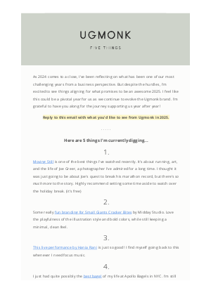 Ugmonk - 5 things I'm digging – December edition