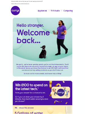 Currys (United Kingdom) - ** Come back to us! ** Currys has a surprise waiting for you 🤭