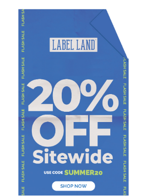 Label Land - 🎉 Weekend Flash Sale – 20% OFF Sitewide!