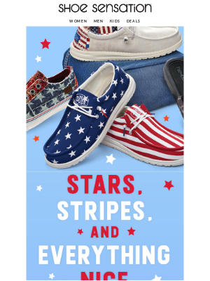 Shoe Sensation Inc - Starting at $19.99 🔥 Shop Patriotic Styles for the Family!