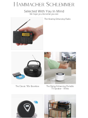 Hammacher Schlemmer - Selected Just For You:  The Hearing Enhancing Radio & More