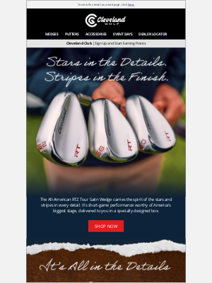 Roger Cleveland Golf Company Inc - Stars in the Details, Stripes in the Finish | All-American RTZ Wedge