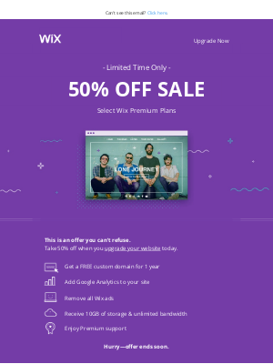 Wix - 50% OFF: Sale happening now