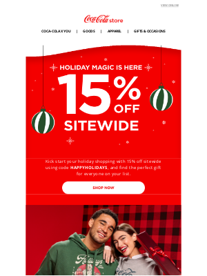 Coca-Cola Store - Toast to Holiday Savings: 15% OFF SITEWIDE! 🎁