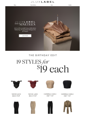 JLUXLABEL - Celebrate with 19 for $19 🎉