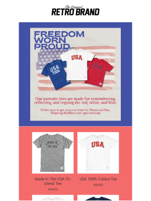 Retro Brand - 🇺🇸 Wear It With Pride This Memorial Day 🇺🇸