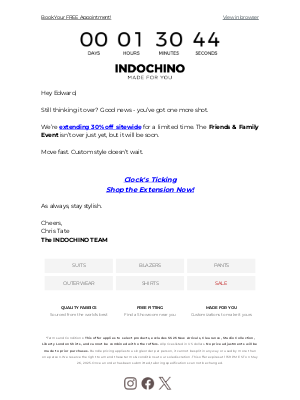 INDOCHINO - You’re Cutting It Close…
