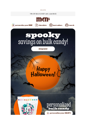MY M&M's - 🕷️Web Sale: 15% off All Bulk Candy!