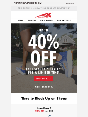 Altra Running - Up to 40% off for a limited time 🕓