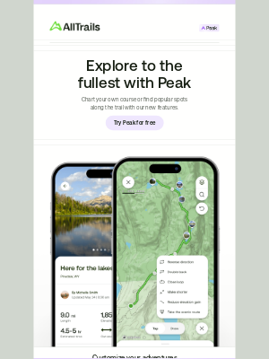 AllTrails - Get to know our new Peak membership
