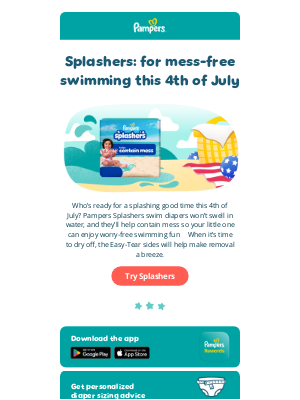 Pampers - Splashers: a July 4th essential 🏖️