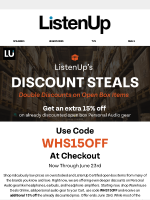 ListenUp - 🚨 Don't Miss Our Warehouse Sale on Personal Audio!