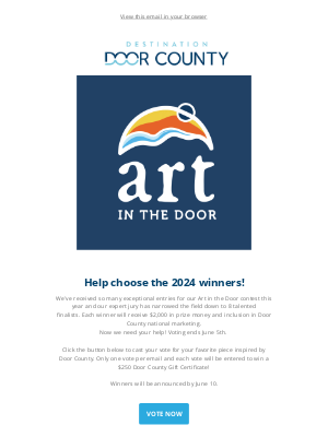 Destination Door County - Cast your 2024 Vote for Art in the Door!