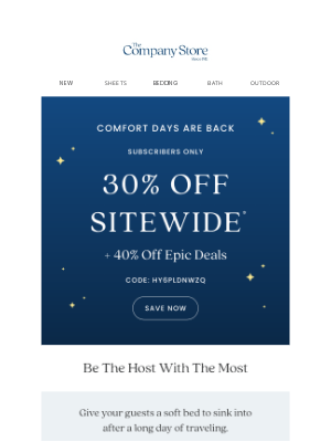 The Company Store - 30% Off Summer Hosting Essentials 🍉