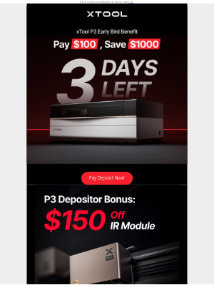xTool - 💸Last 3 Days! Save $1,000 on Your xTool P3