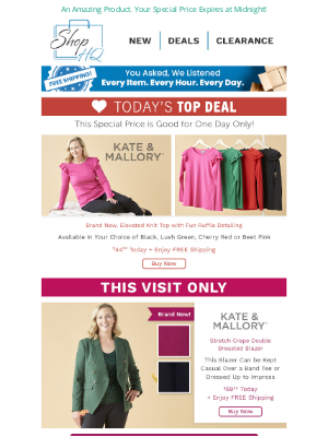 ShopHQ - Sara, Today's Top Deal Starts Now