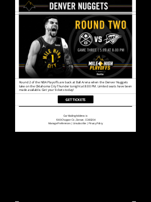 Denver Nuggets - LAST CHANCE Nuggets vs Oklahoma City Thunder