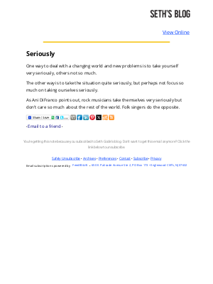 Seth Godin - Seth's Blog : Seriously