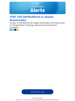 AT&T - AT&T COO Jeff McElfresh to Update Shareholders