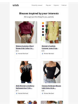 Wish - Dress it up or dress it down. New blouses are now on Sale!