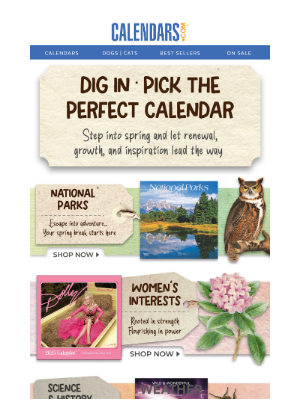 Calendars - Green & Growing 🌷