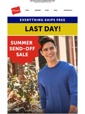 Hanes - 👋🏼 Wave Good-bye to Summer & our Sale