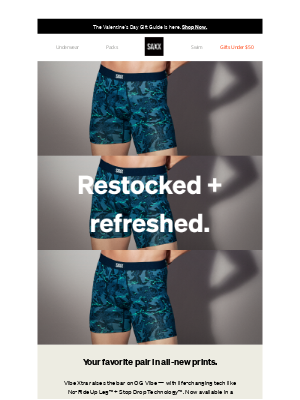 SAXX Underwear - Just restocked: Vibe Xtra in new prints