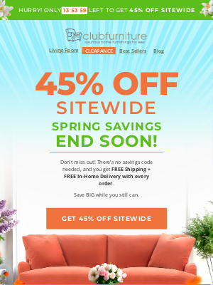 Club Furniture - HOURS LEFT to get 45% OFF sitewide