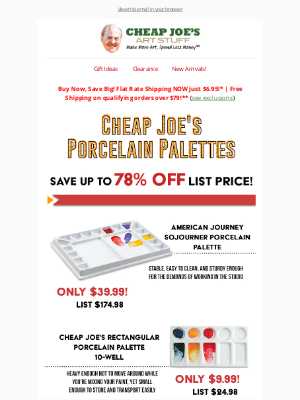 Cheap Joe's Art Stuff - ☁️ Joe's Porcelain Palettes are a Dream!