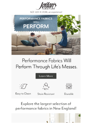 Jordan's Furniture - Kids are resilient…your sofa should be, too.