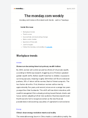 Monday - How to successfully communicate change