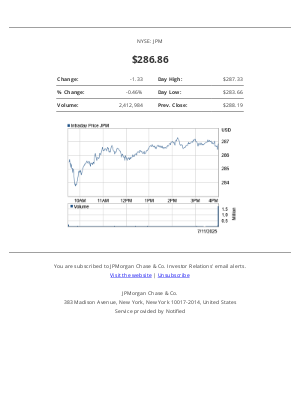 J.P. Morgan (United Kingdom) - Stock Quote Notification for JPMorgan Chase & Co.