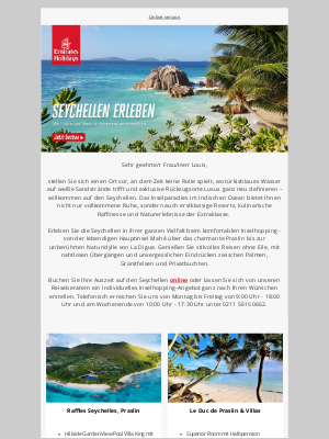 Willkommen auf den Seychellen!