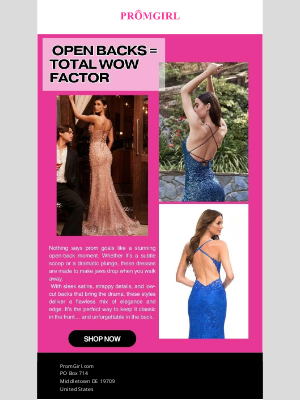 PromGirl - Open Backs = Total Wow Factor