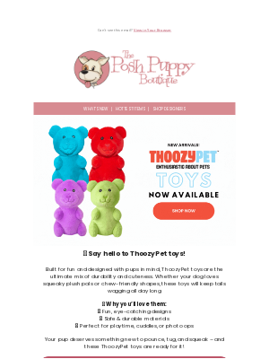 Posh Puppy Boutique - Playtime Just Got Better – Meet ThoozyPet Toys 🎉