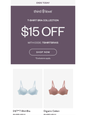 ThirdLove - $15 off ENDS TONIGHT