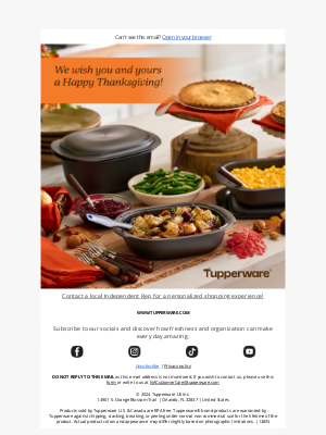 Tupperware - Happy Thanksgiving!