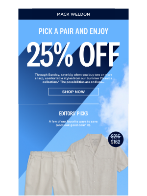 Mack Weldon - 25% off our top summer looks.