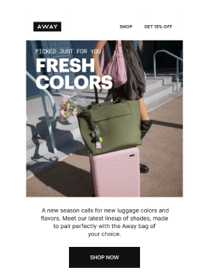 Away - NEW shades of your favorite luggage