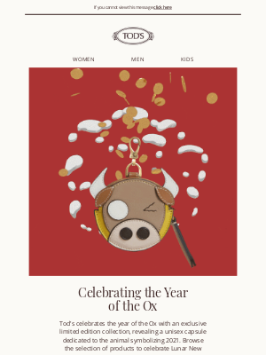 Chinese New Year email example by Tod's